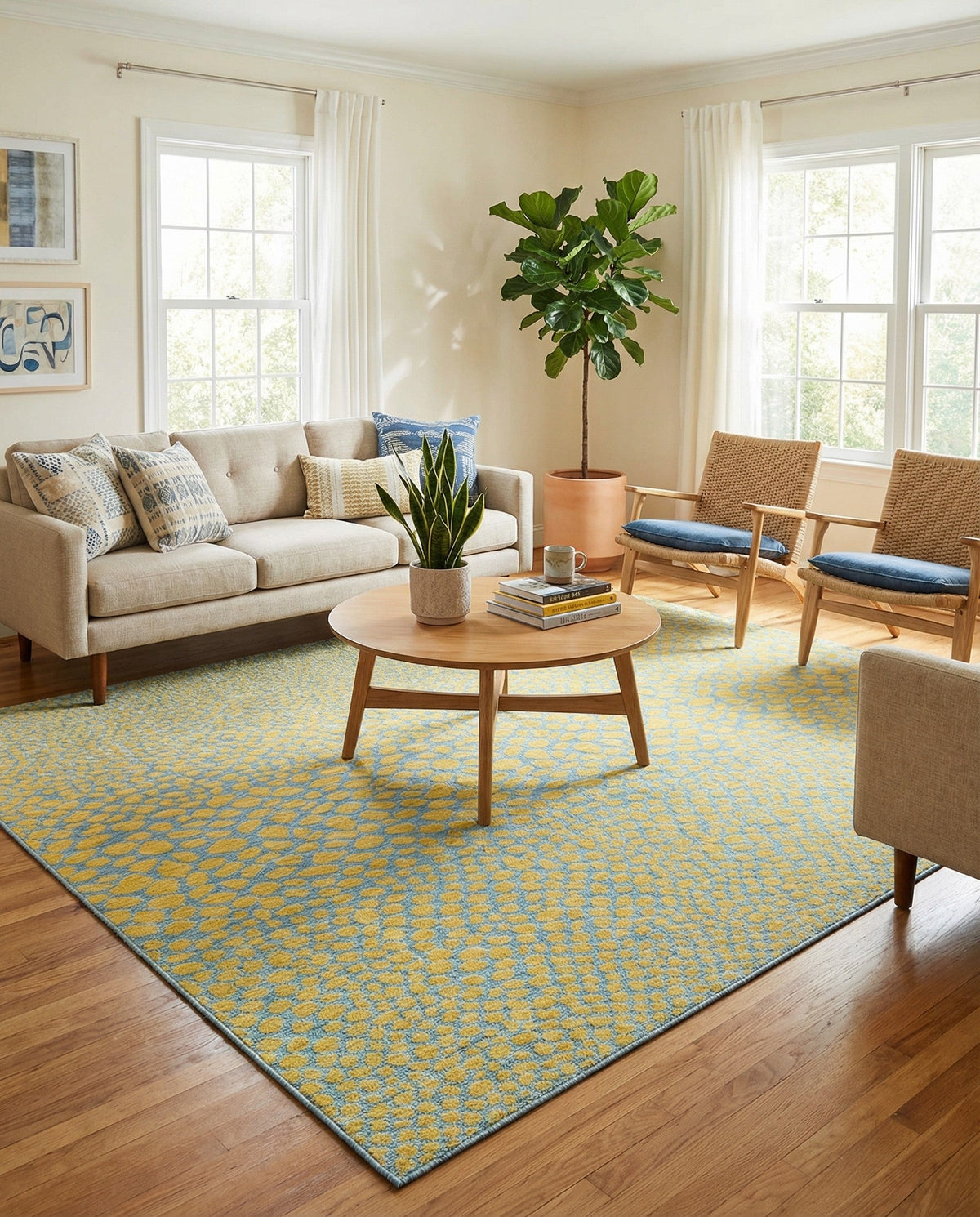 Urban Oasis Rugs Collection Area Rug -  Terrace (Yellow and Aqua) Rectangle Yellow and Aqua  lifestyle 17