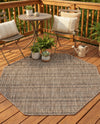 Seaside Stripes Collection Area Rug -  Boardwalk (Natural) Octagon Natural  lifestyle 83