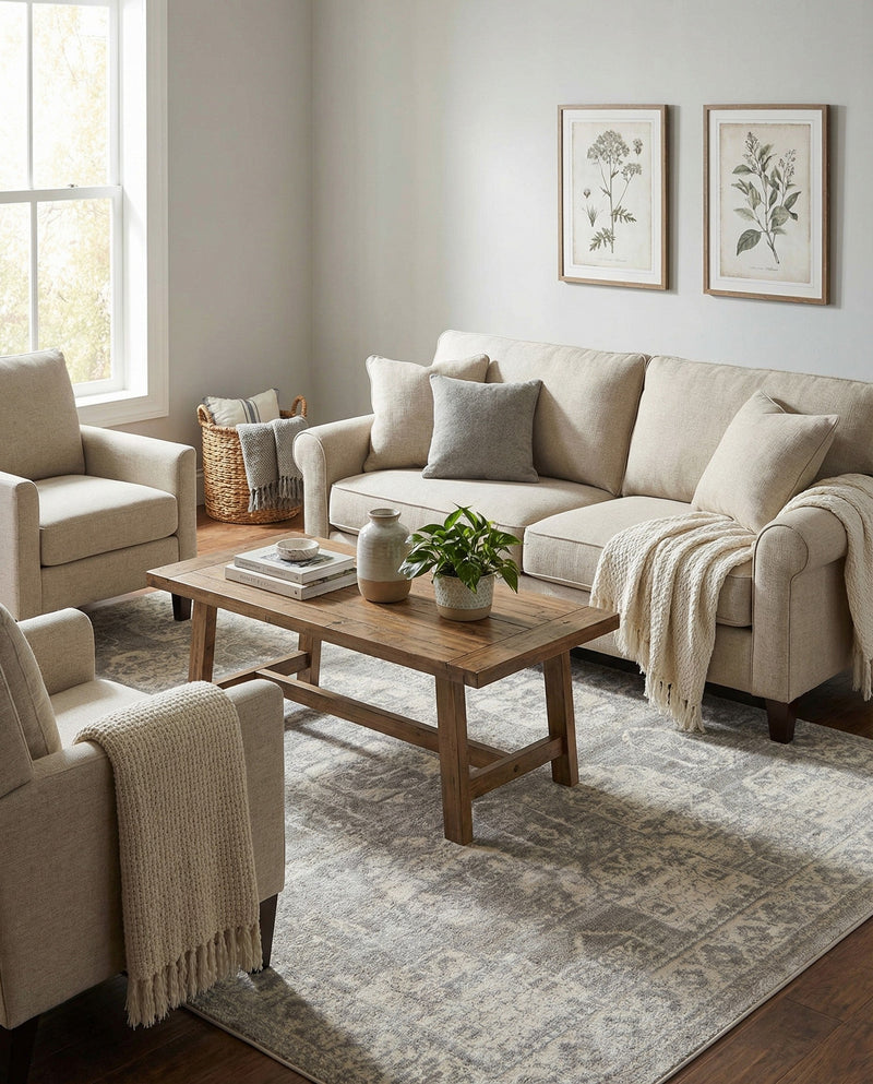 Seville Stripes Collection Area Rug -  Granada (Gray) Rectangle Gray  lifestyle 18
