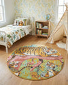 Wonder Tykes Collection Area Rug -  Groove Round Multi  lifestyle 48