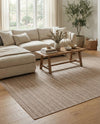Seaside Stripes Collection Area Rug -  Boardwalk (Natural) Rectangle Natural  lifestyle 21