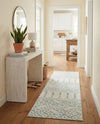 Marrakesh Lattice Collection Area Rug - Casablanca (Ivory Aqua) Runner Ivory Aqua  lifestyle 41