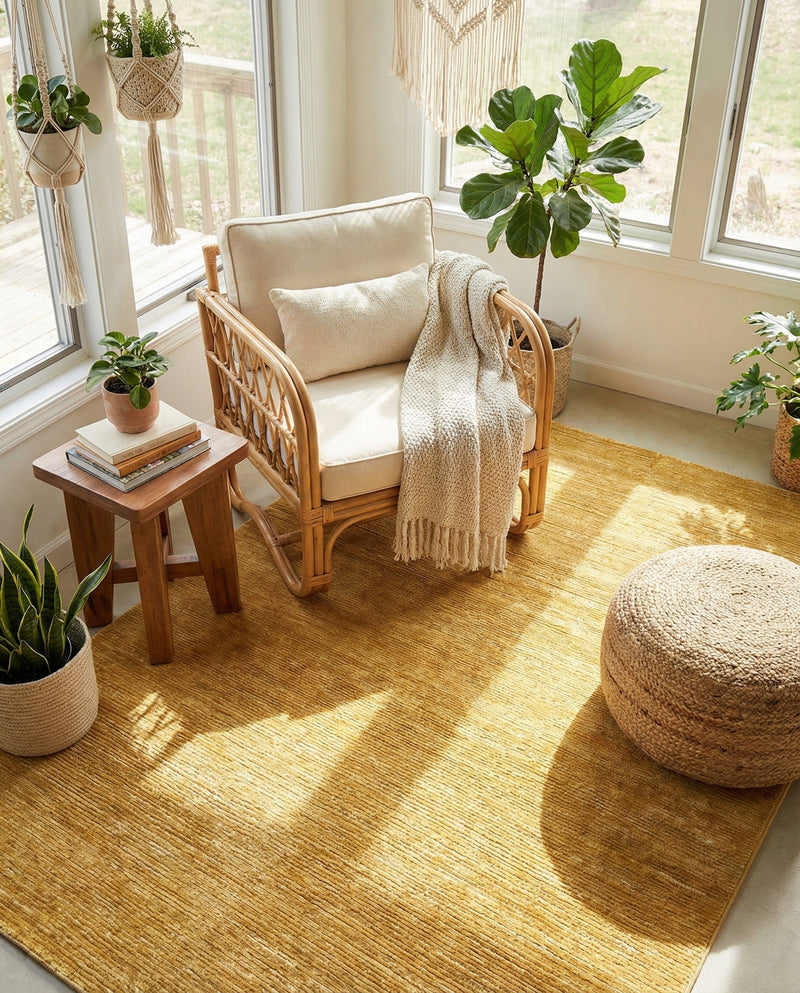 Bloomsbury Elegance Collection Area Rug -  Kensington (Yellow) Rectangle Yellow  lifestyle 7