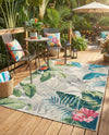 Seaside Blooms Collection Area Rug -  Paradise Rectangle Multi  lifestyle 40