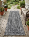 Sustainable Strands Indoor-Outdoor Oasis Collection Area Rug -  Sandbar (Black and White) Runner Black and White  lifestyle 73