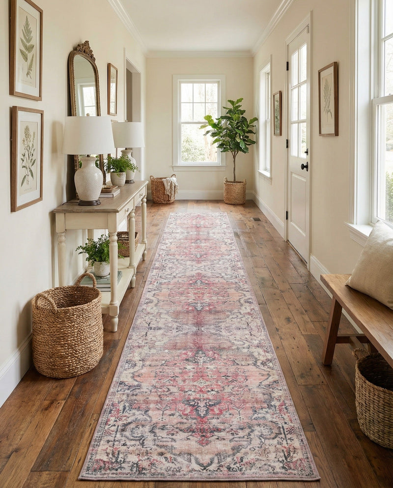 Vintage Memories Collection Area Rug - Echoes Runner Beige pink  lifestyle 54