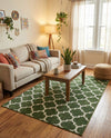 Lattice Gardens Collection Area Rug -  Bloomfield (Dark Green) Rectangle Dark Green  lifestyle 12