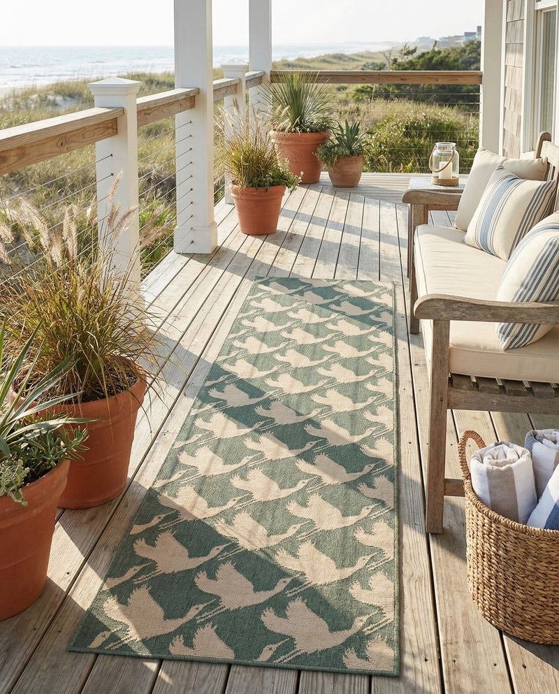 Seaside Haven Rugs Collection Area Rug -  Pelican Runner Stone Blue  lifestyle 44