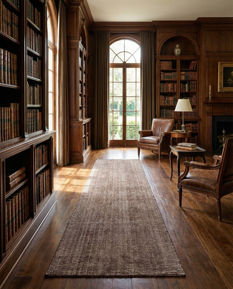 Berkshire Estate Collection Area Rug - Windsor (Mocha Brown) Runner Mocha Brown  lifestyle 48