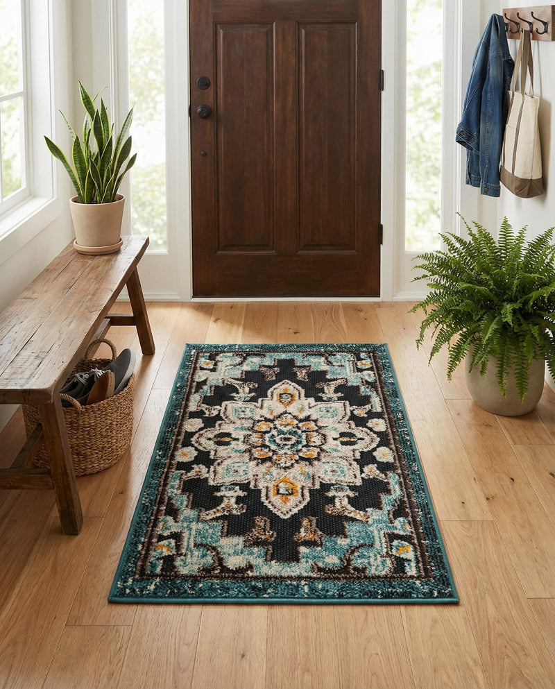 Outdoor Marrakesh Collection Area Rug -  Essaouira Rectangle Navy Blue  lifestyle 16
