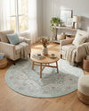 Savannah Series Collection Area Rug - Charleston (Mint) Round Mint  lifestyle 48
