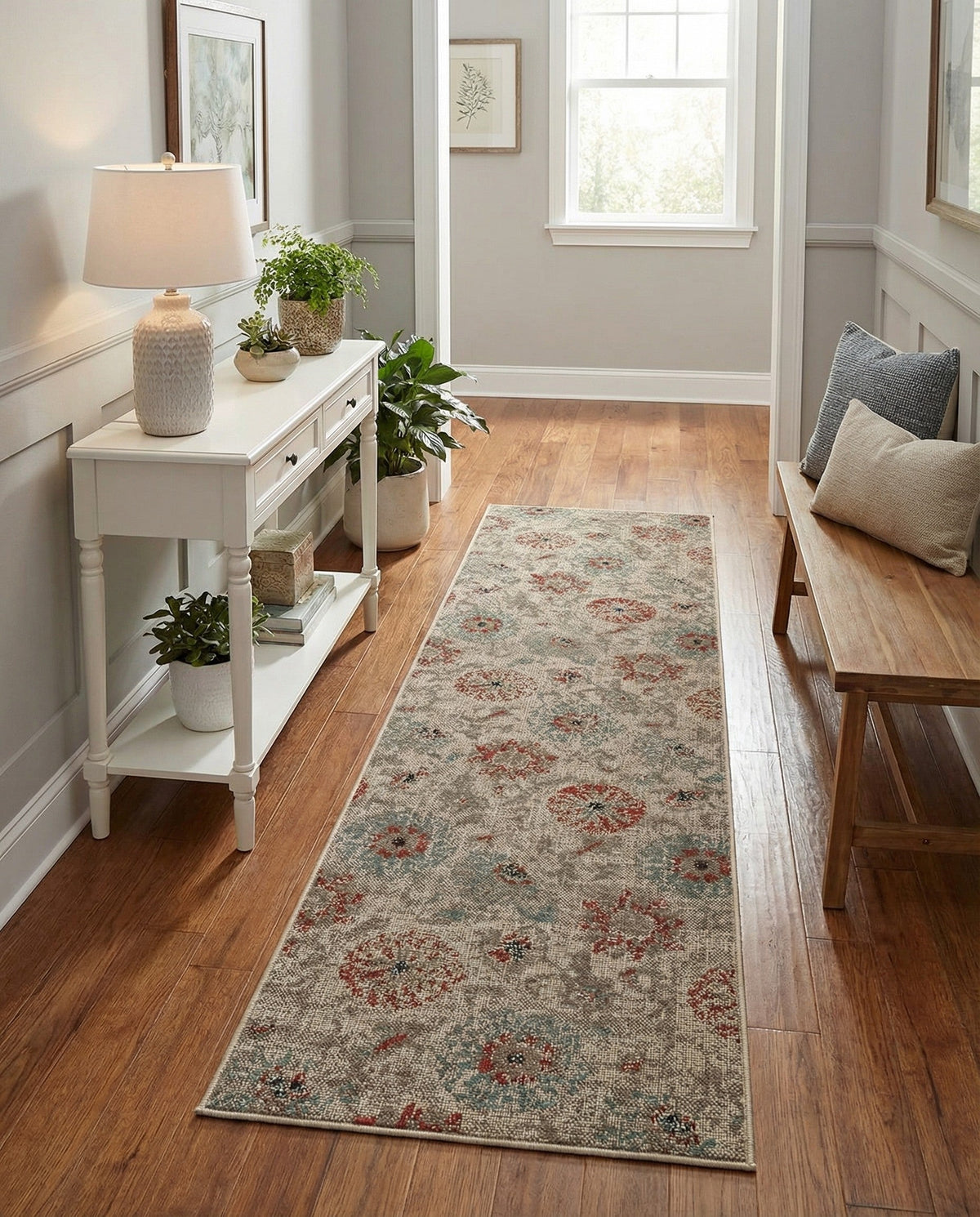Seaside Blooms Collection Area Rug - Seychelles Runner Beige  lifestyle 53