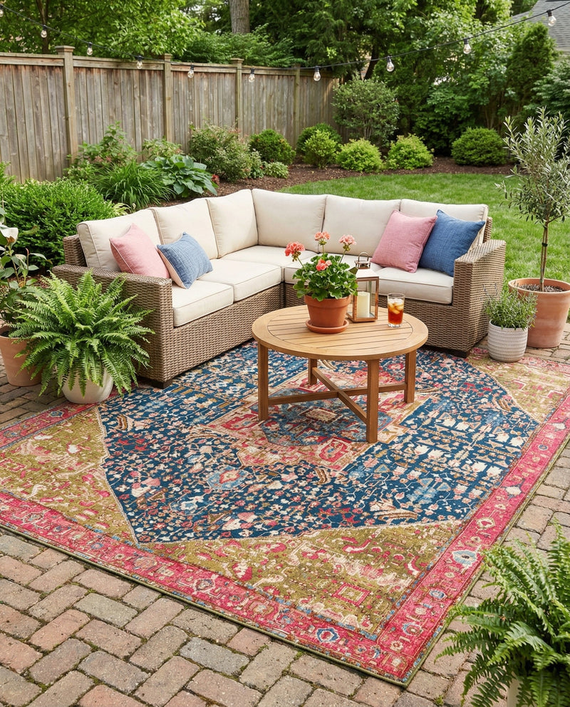 Patio Heritage Collection Area Rug -  Sanctuary Rectangle Multi  lifestyle 58