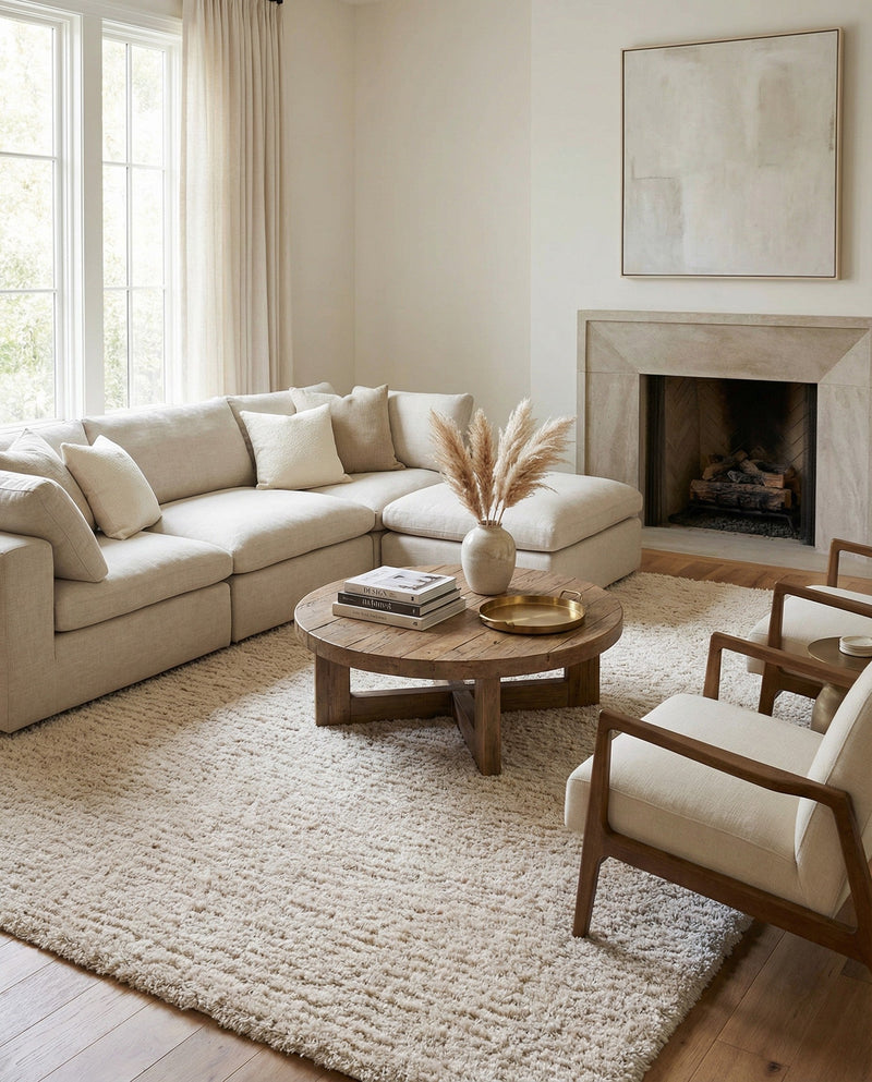 Eternal Plush Oasis Collection Area Rug -  Tranquility (Linen) Rectangle Linen  lifestyle 9
