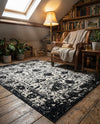 Cascade Range Collection Area Rug -  Shasta (Black and White) Rectangle Black and White  lifestyle 26