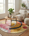 Urban Terrace Collection Area Rug -  Skyline Round Multi  lifestyle 69