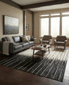 Savannah Hideaway Collection Area Rug - Savannah Rectangle Black White  lifestyle 9