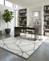 Monochrome Collection Area Rug -  Onyx Rectangle Ivory White  lifestyle 16