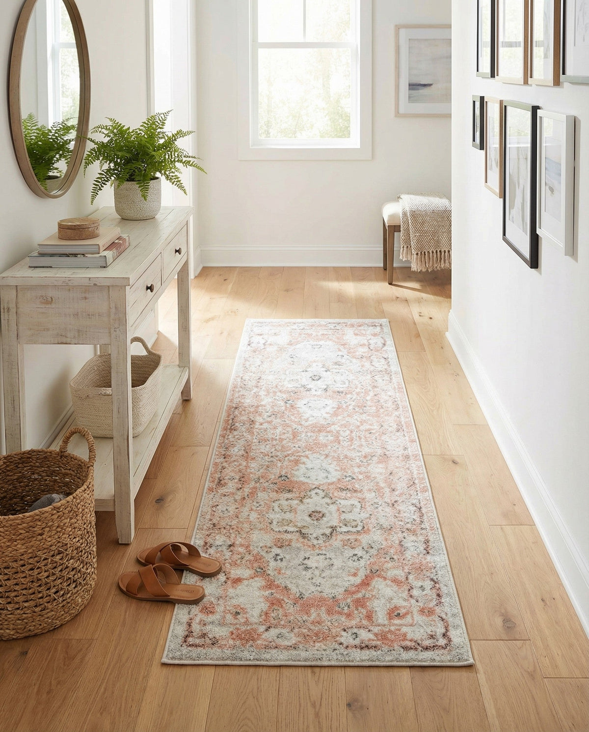 Parisian Elegance Collection Area Rug - Versailles (Rose Pink) Runner Rose Pink  lifestyle 82