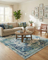 Chateau Elegance Collection Area Rug -  Riviera Rectangle Blue  lifestyle 44
