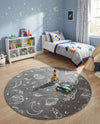 Wonder Tykes Collection Area Rug -  Jigsaw Round Gray  lifestyle 75