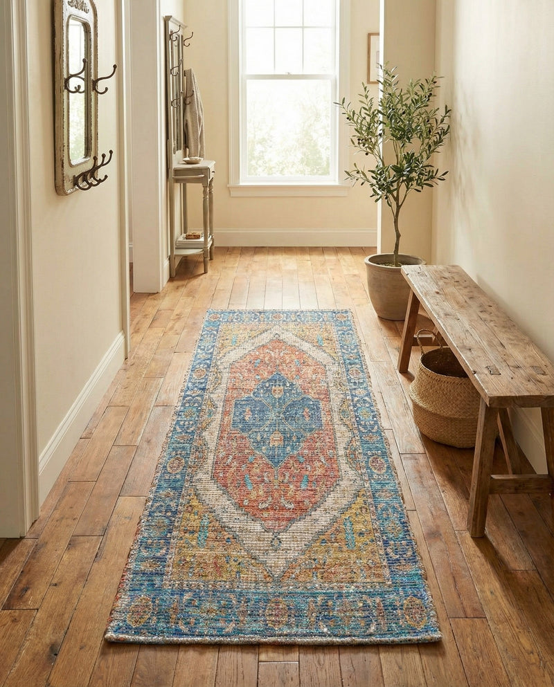 Savannah Threads Collection Area Rug - Charleston Runner Orange Yellow  lifestyle 43