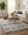 Sonoran Collection Area Rug - Montezuma Rectangle Navy Blue  lifestyle 57