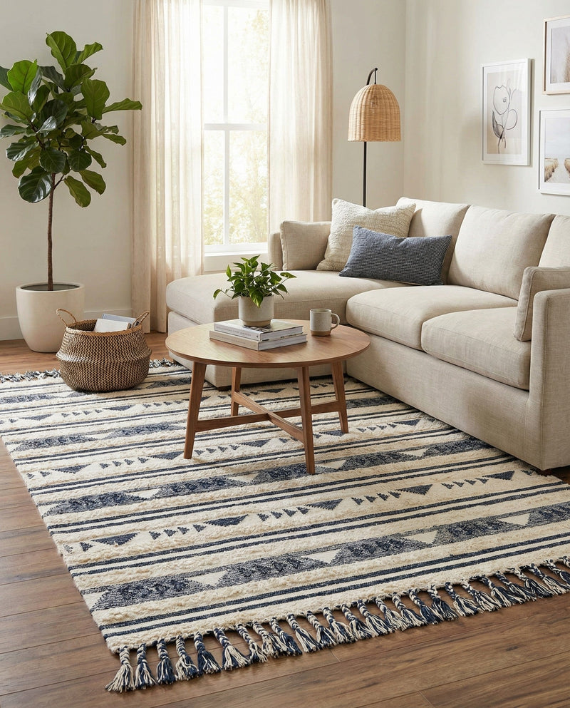 Sonoran Collection Area Rug - Montezuma Rectangle Navy Blue  lifestyle 57