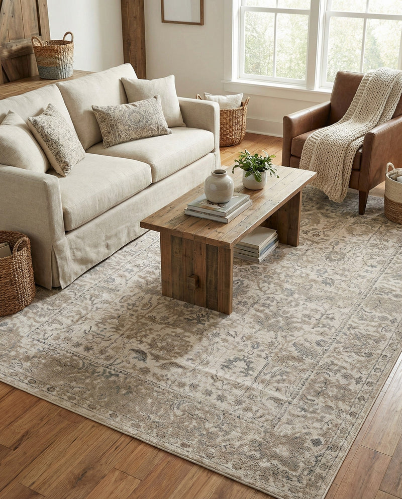 Cascade Range Collection Area Rug -  Shasta (Ivory) Rectangle Ivory  lifestyle 4