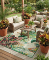 Seaside Blooms Collection Area Rug -  Fern Rectangle Multi  lifestyle 35