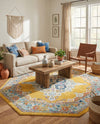 Beverly Grove Collection Area Rug -  Fairfax (Yellow) Octagon Yellow  lifestyle 78