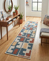 Coastal Terrace Collection Area Rug -  Sail Runner Ivory and Blue  lifestyle 25
