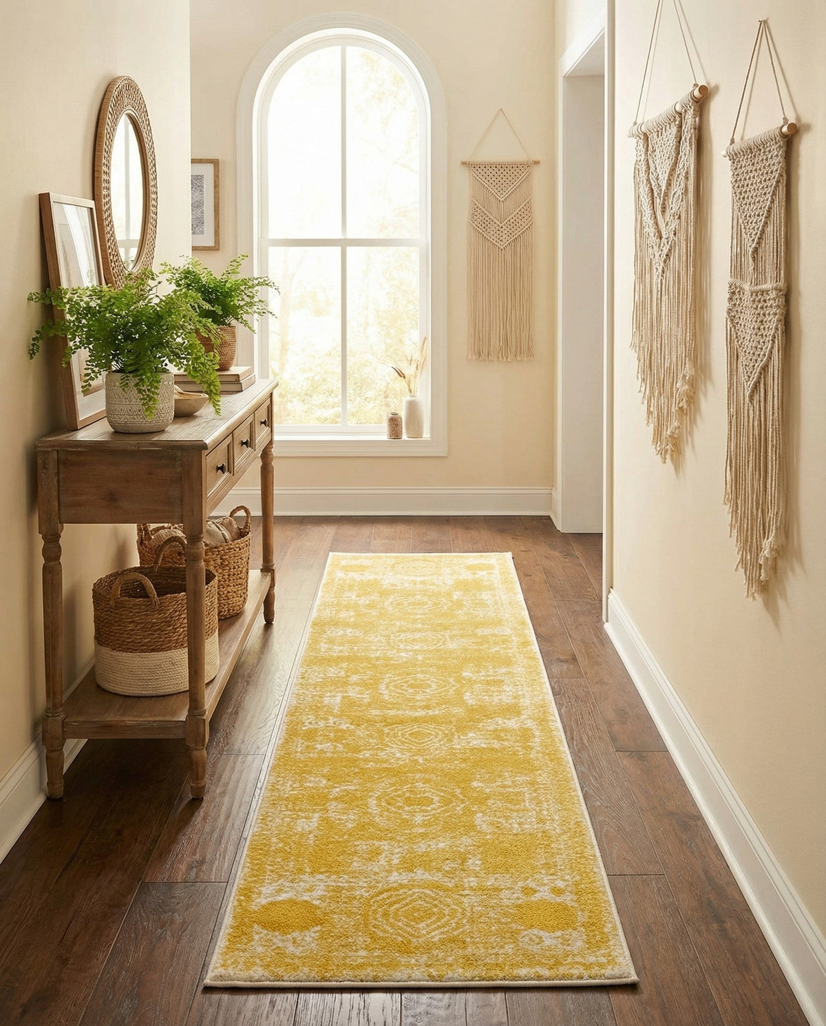 Dover Terrace Collection Area Rug -  Lagoon (Yellow) Runner Yellow  lifestyle 65
