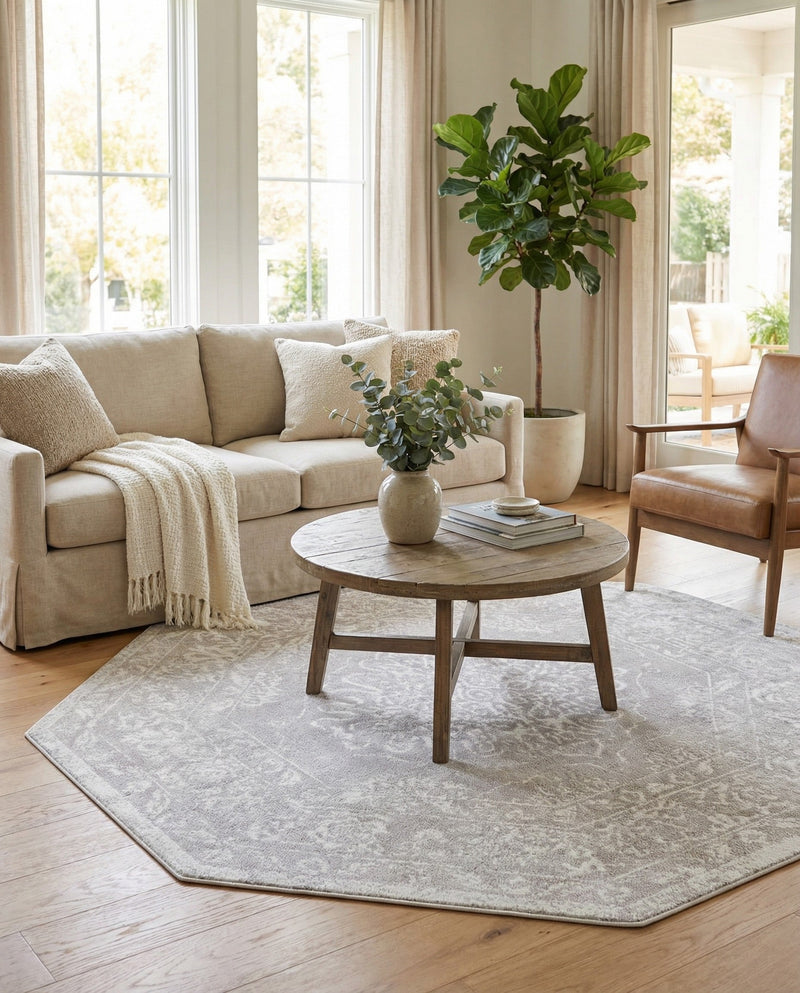 Cambridge Classics Collection Area Rug -  Magdalene (Gray) Octagon Gray  lifestyle 33