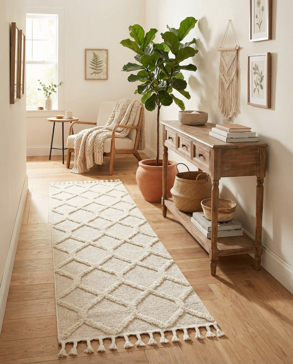 Sahara Chic Collection Area Rug -  Tuareg Runner Ivory  lifestyle 139