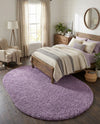 Plush Oasis Collection Area Rug - Serenity (Lilac) Oval Lilac  lifestyle 46