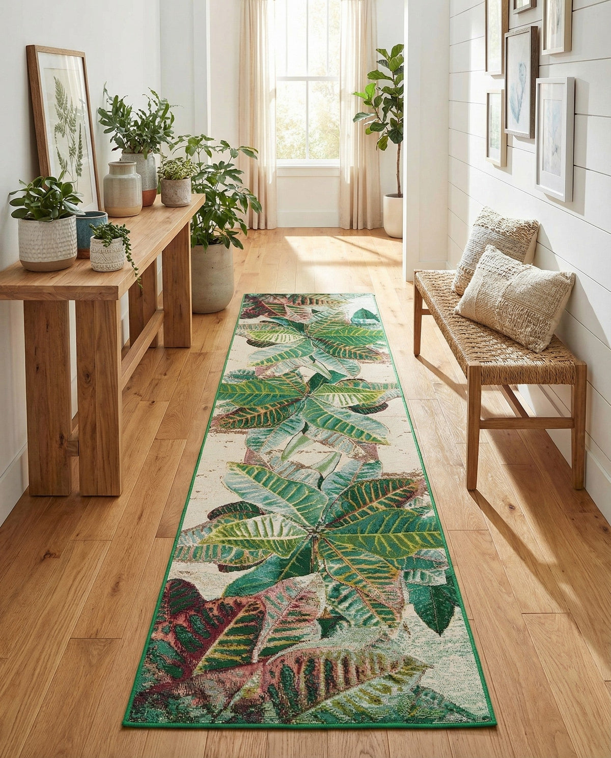 Seaside Blooms Collection Area Rug -  Fern Runner Multi  lifestyle 93