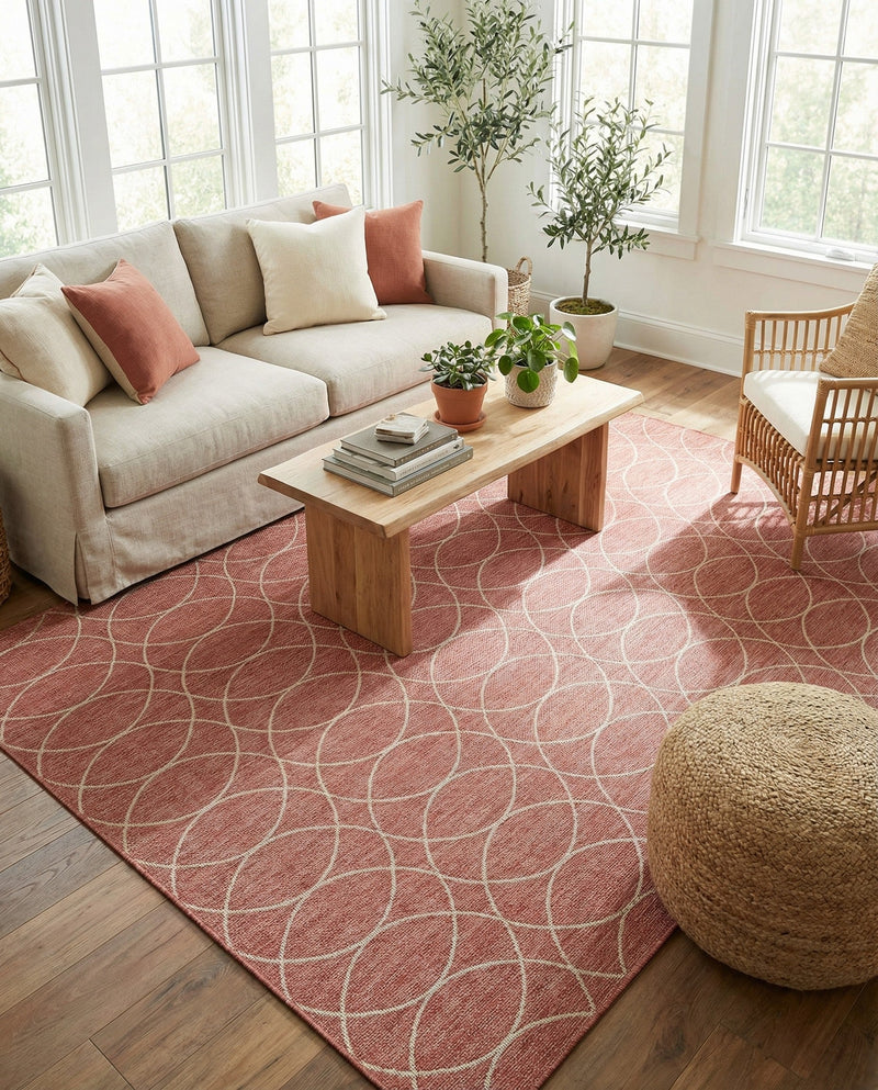 Savannah Pergola Collection Area Rug -  Pavilion (Rust Red) Rectangle Rust Red  lifestyle 11