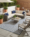 Urban Terrace Collection Area Rug -  Flatiron Rectangle Blue  lifestyle 29