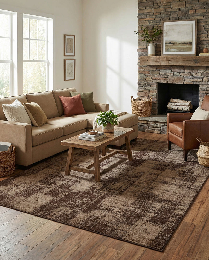 Autumn Meadow Collection Area Rug -  Harvesthill Rectangle Brown  lifestyle 7
