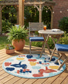 Caribbean Terrace Collection Area Rug -  StLucia Round White  lifestyle 33