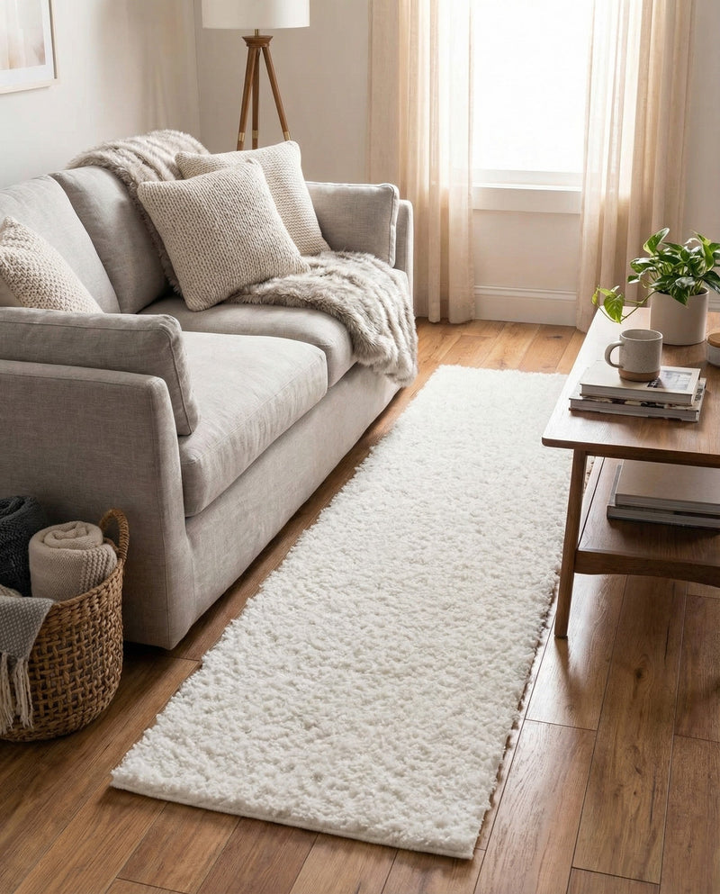 Alpine Plush Collection Area Rug -  Cortina (White) Runner White  lifestyle 43