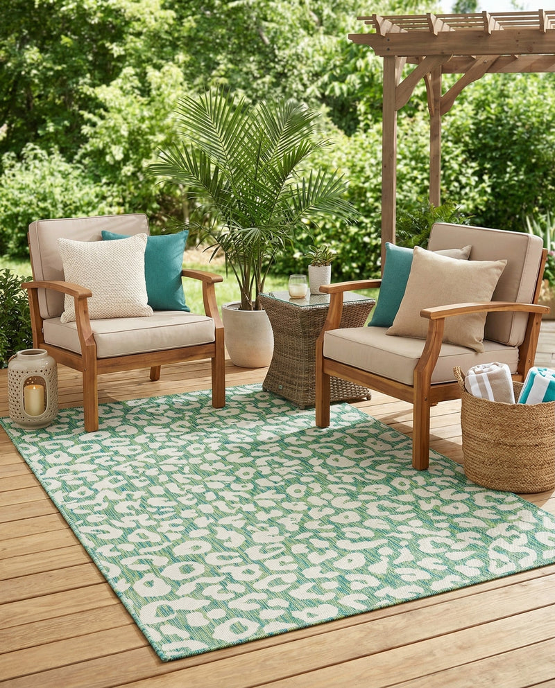 Savannah Escape Collection Area Rug -  Amazon (Green Blue) Rectangle Green Blue  lifestyle 20