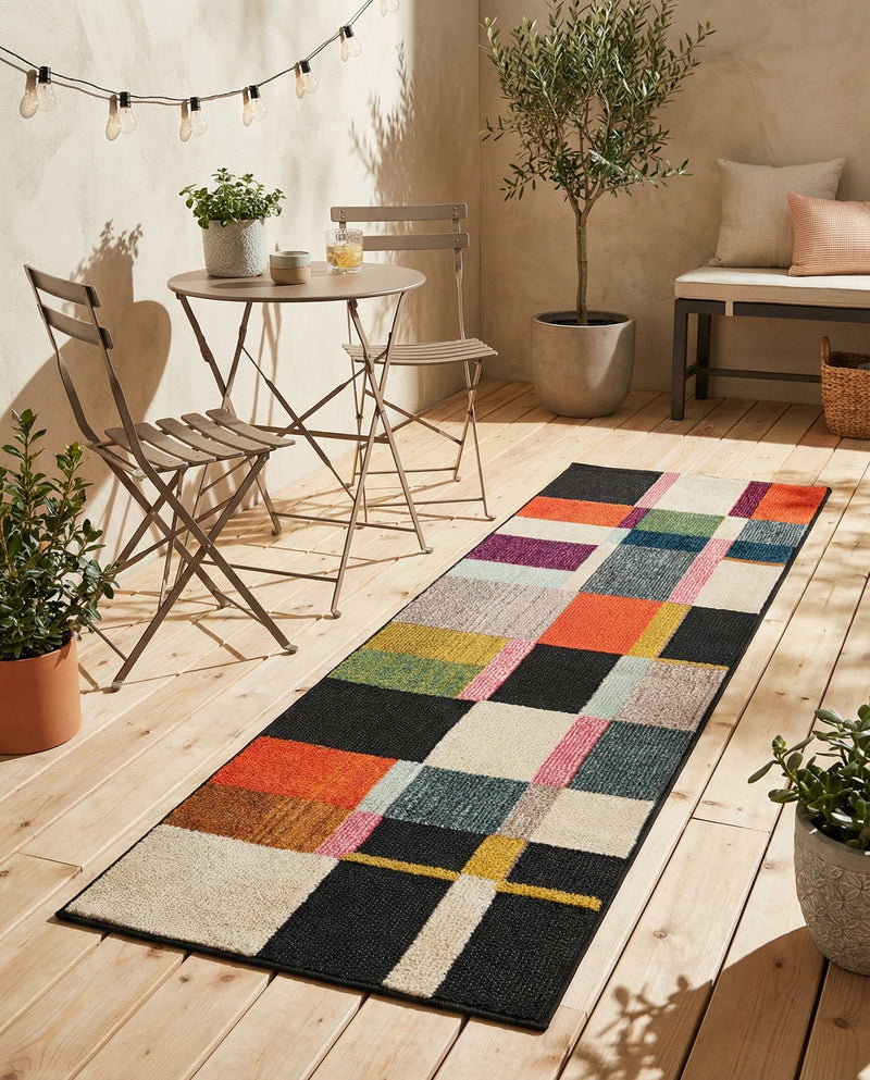 Outdoor Marrakesh Collection Area Rug -  Tangier Runner Multi  lifestyle 60