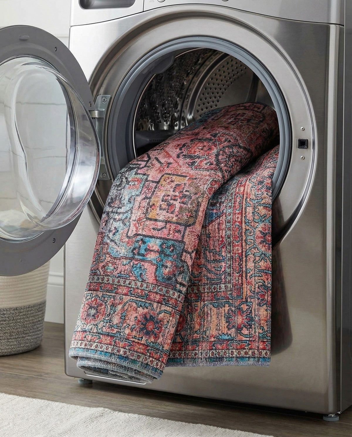 Zahara Oasis Collection Area Rug -  Fez Square Blue  lifestyle 95
