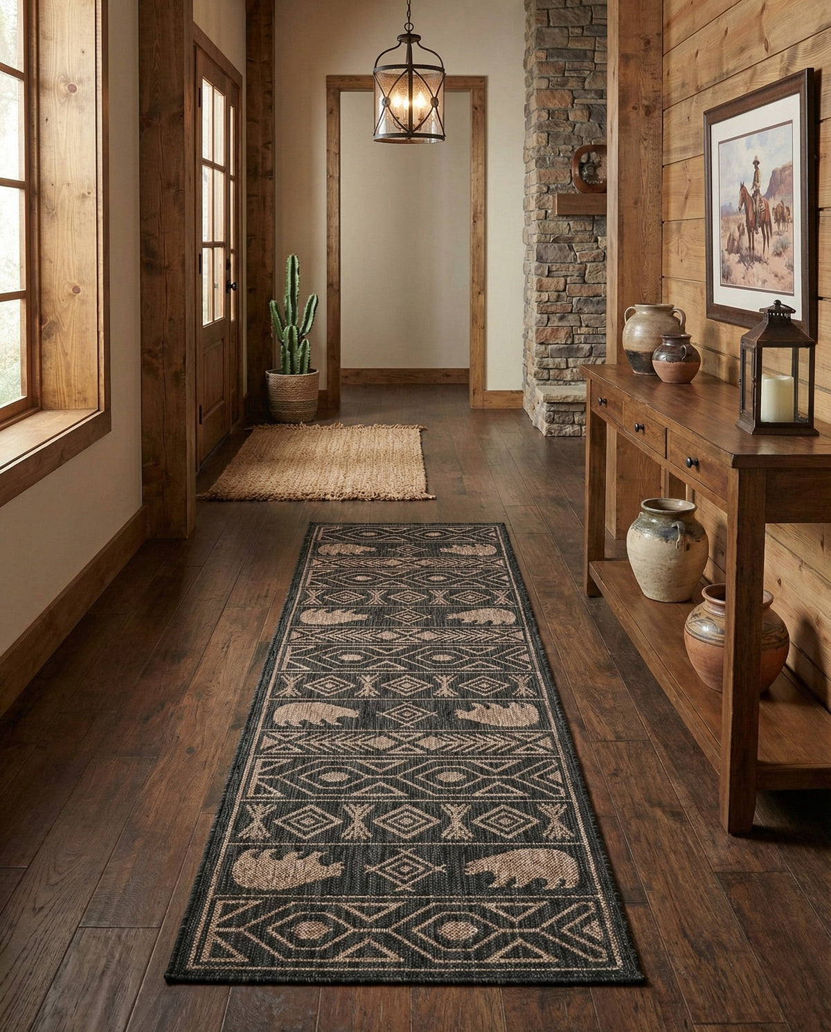 Mesa Oasis Rugs Collection Area Rug - Sundown Runner Black  lifestyle 147