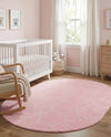 Trellis Mosaic Collection Area Rug - Arborville (Light Pink) Oval Light Pink  lifestyle 33