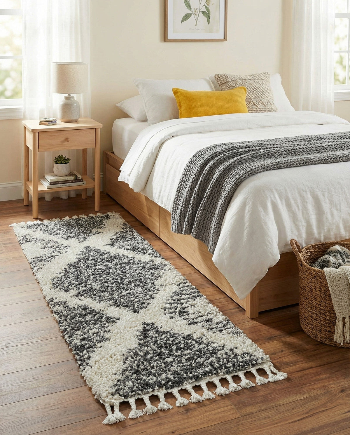 Tranquil Tides Shag Collection Area Rug -  Azure Runner White  lifestyle 113