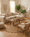 Woven Seaside Jute Collection Area Rug - Coastalhaven (Natural) Round Natural  lifestyle 18