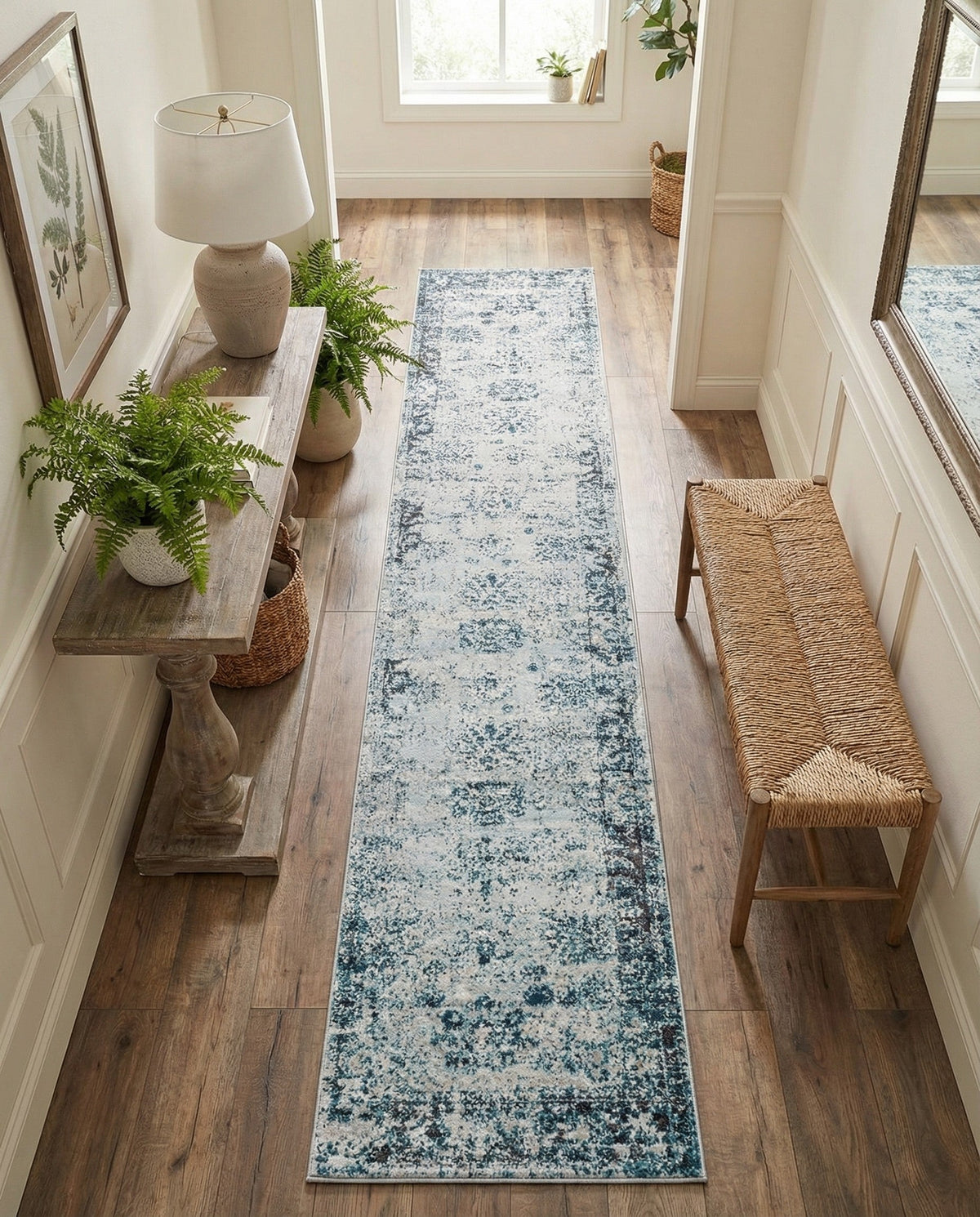 Riviera Elegance Collection Area Rug - Antibes (Light Blue) Runner Light Blue  lifestyle 108